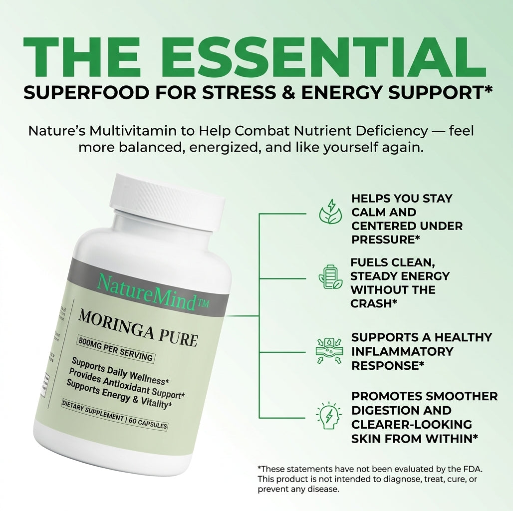 NatureMind Moringa – Natural Cortisol Support To Help Restore Balance Inside and Out