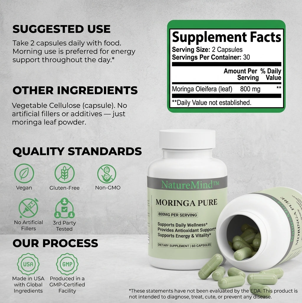 NatureMind Moringa – Natural Cortisol Support To Help Restore Balance Inside and Out